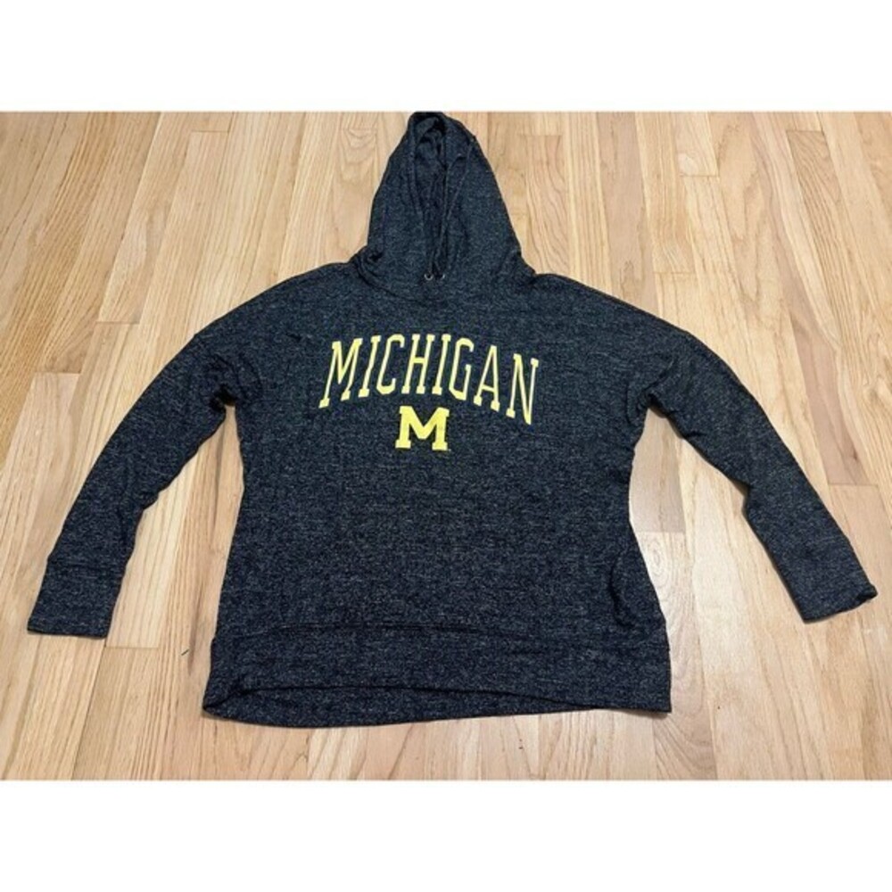 Tailgate Michigan Wolverines Hoodie Charcoal Gray Marl Graphic Pullover XS
